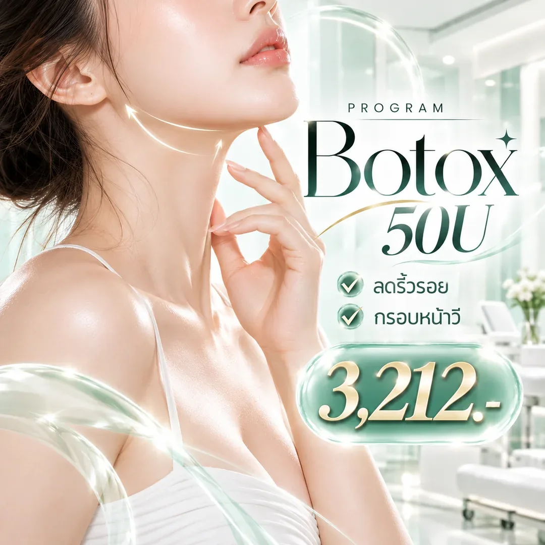 โปรแกรม Botox 50U ลดริ้วรอย กรอบหน้าวี 3,212 บาท